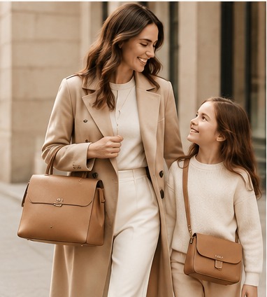 A stylish mother and daughter together